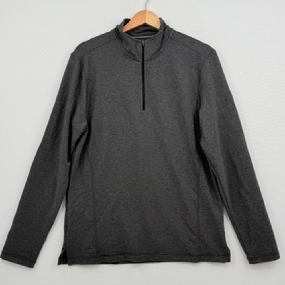 Orvis Quarter Zip Pullover Mens Small Grey Heathered Stretch Gorpcore Outdoor